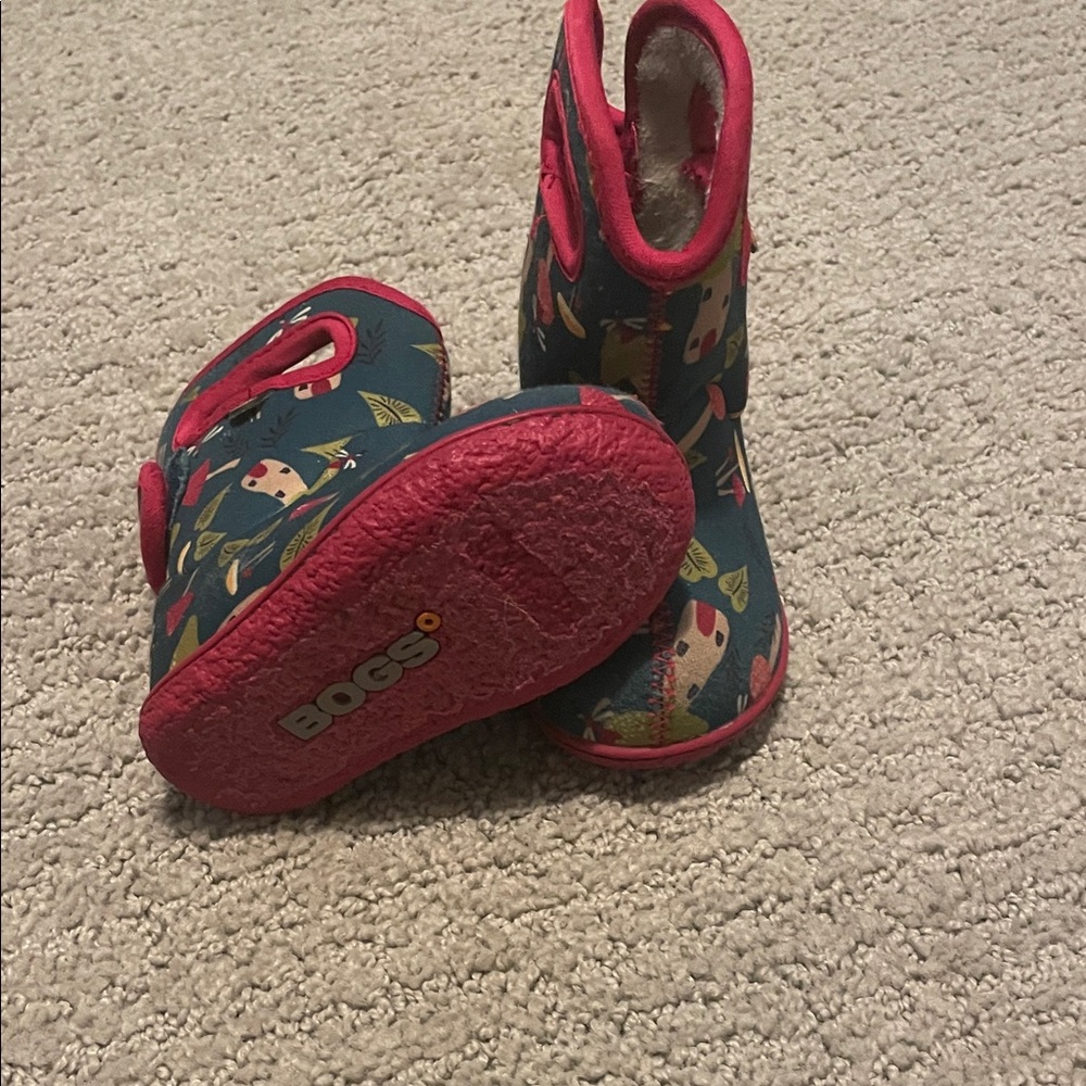 BOGS Kids' Playful Pink and Green Boots